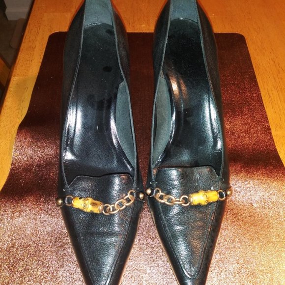 Vintage Black Gucci 2" Heels, re-soled. Size 10B - Picture 2 of 7